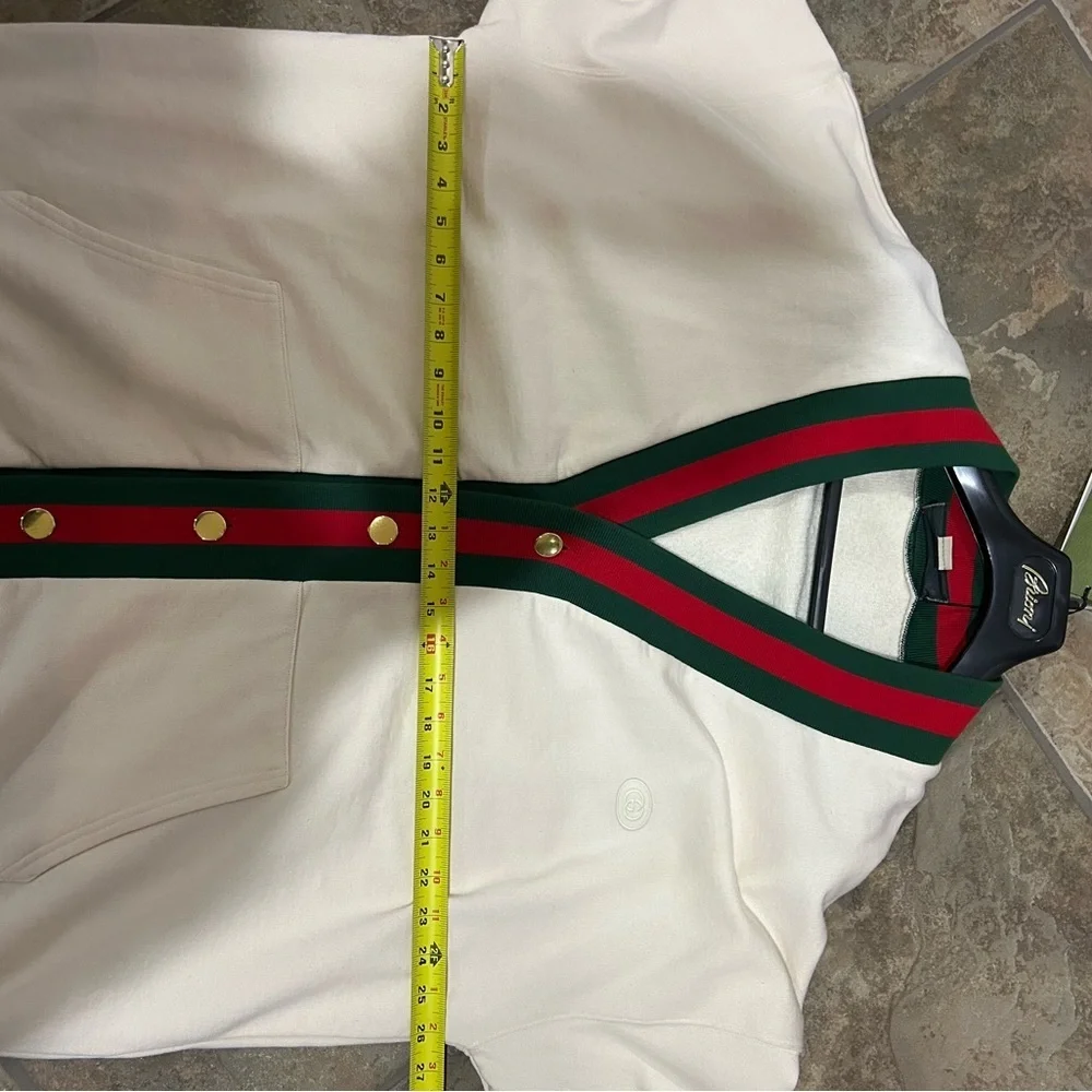 Men's Gucci jersey cotton cardigan web detail size large made in Italy